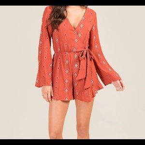 NWT Francesca’s Embroidered Romper